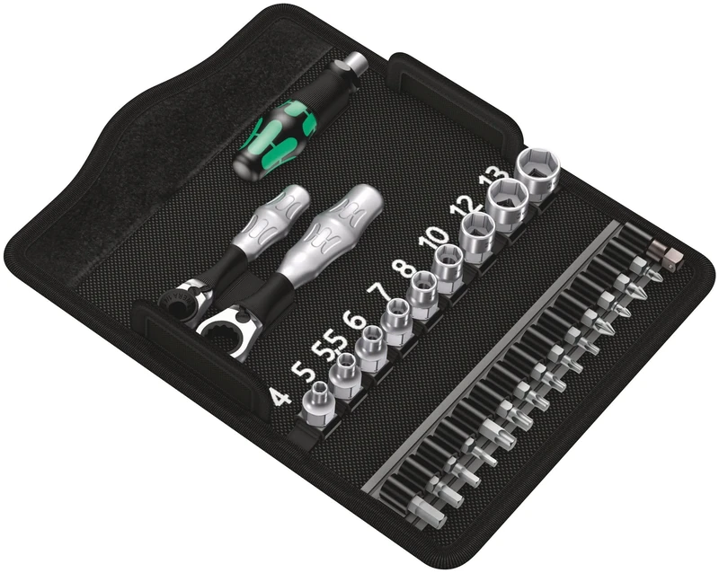 Wera Kraftorm Kompakt Zyklop Mini 2 1/4" Shallow Socket Set, 27pc, 05135918001
