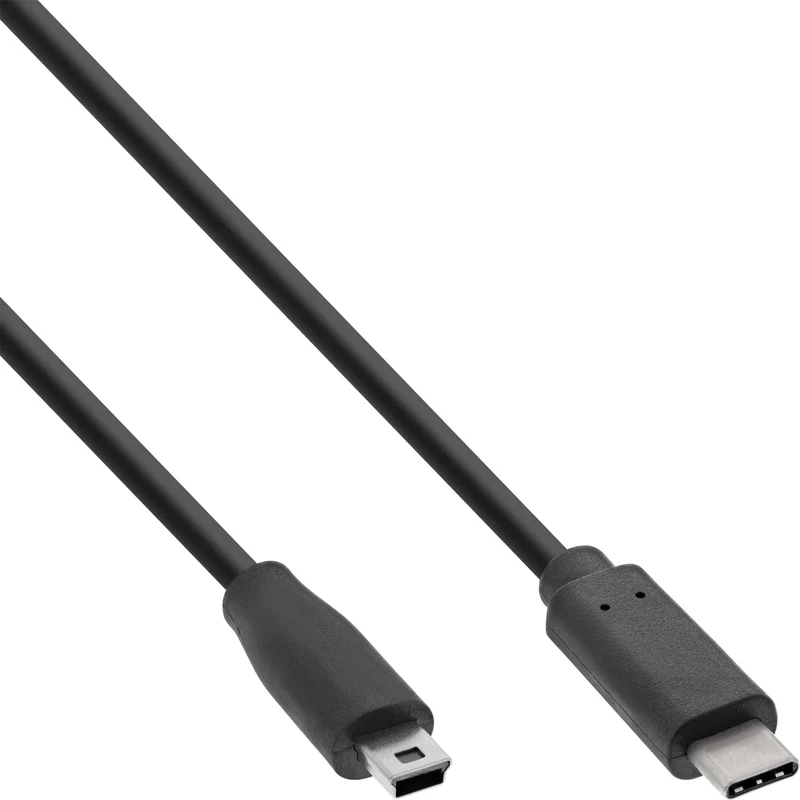 InLine USB 2.0 Cable Type C Male to Mini-B Male 5-Pin black Black 1 m
