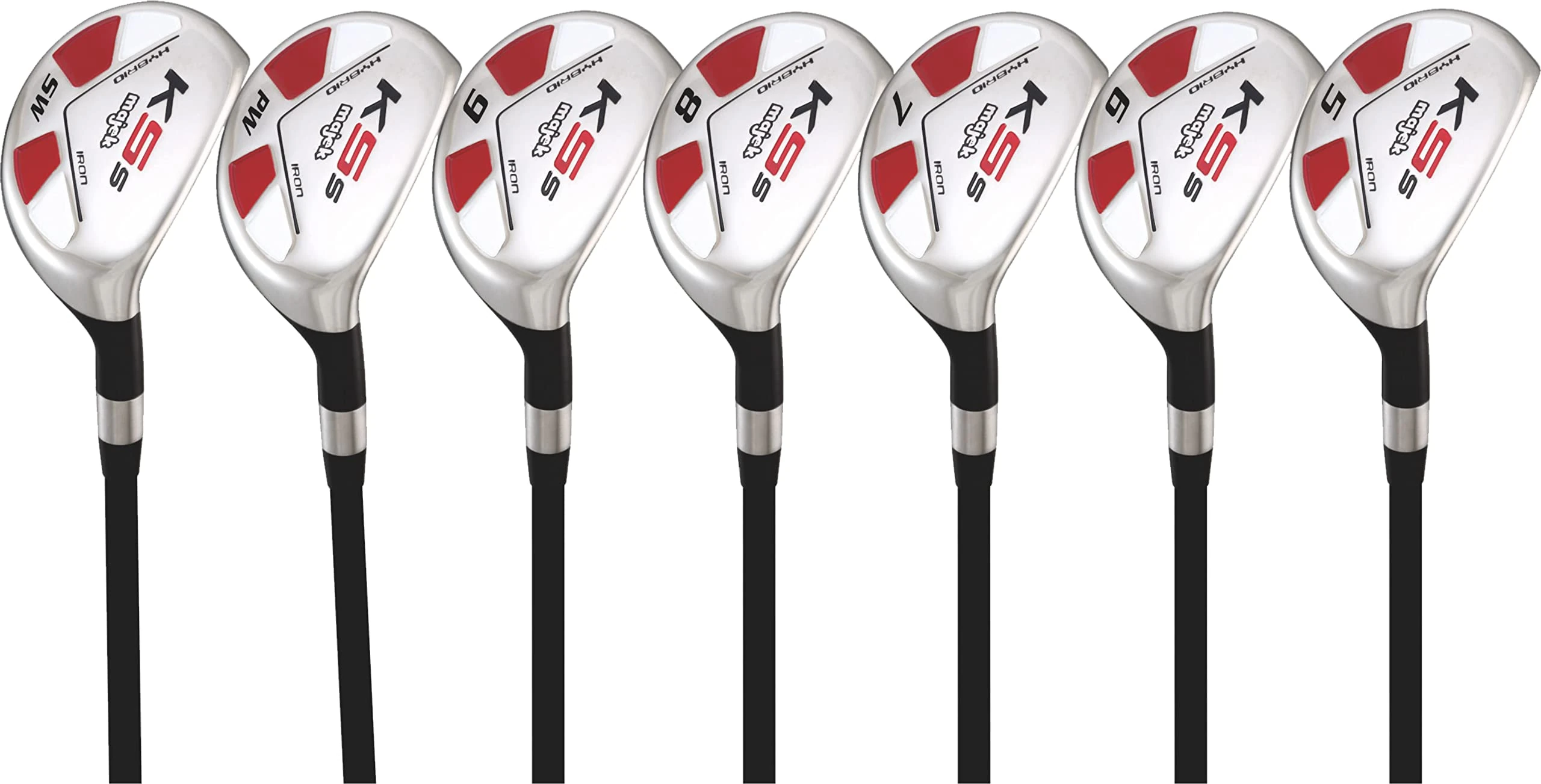 Majek Senior Men’s Golf All Hybrid Complete Full Set, which includes: #5, 6, 7, 8, 9, PW +SW Senior Flex Right Handed New Utility “A” Flex Club