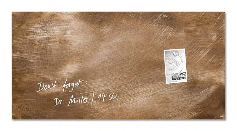 SIGEL GL267 Premium Glass magnetic Board, glossy surface, 91 x 46 cm, easy mounting, bronze - Artverum