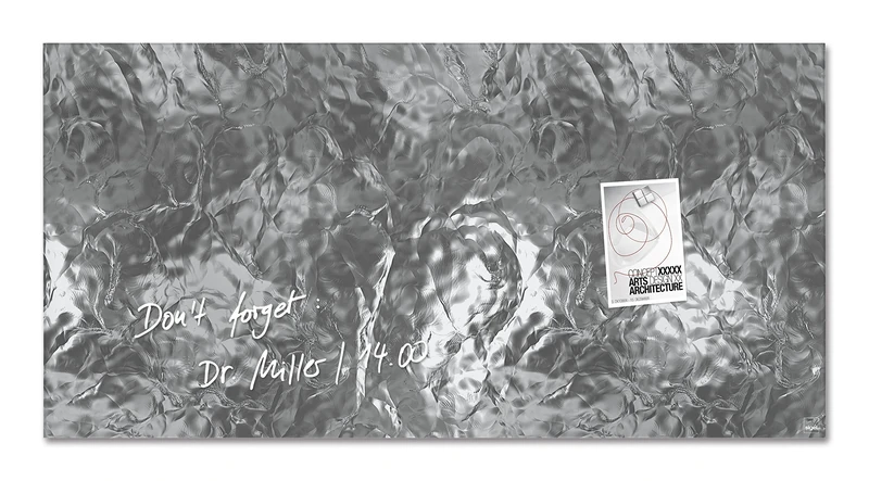 sigel GL268 Magnetic Glass Board / Magnetic Pinboard, 91 x 46 cm, design Shiny Silver - Artverum