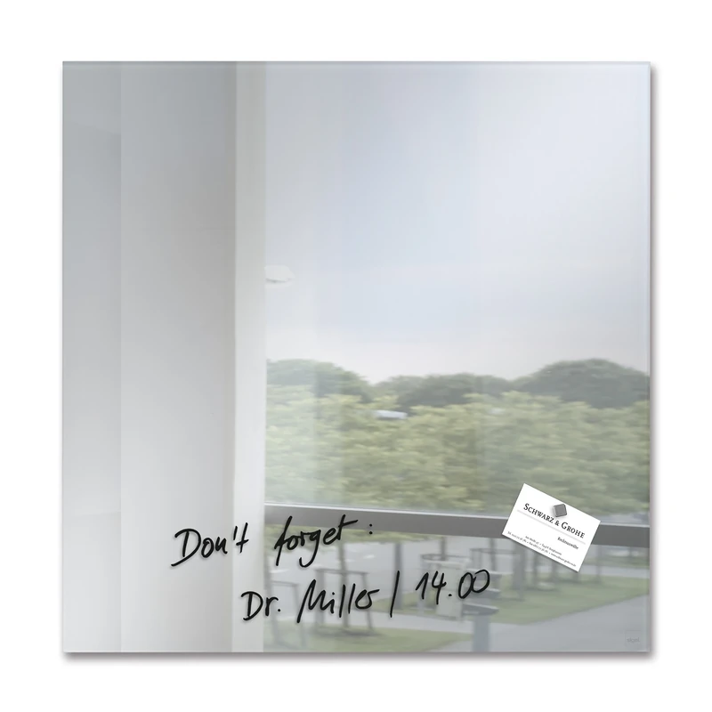 SIGEL GL275 Premium Glass magnetic Board, glossy surface, 48 x 48 cm, easy mounting, - Artverum