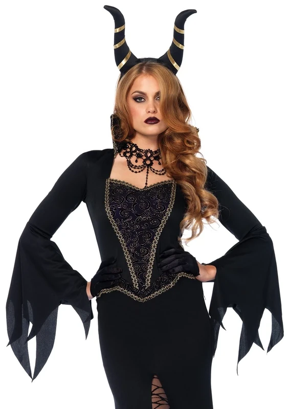 Leg Avenue 85535 Black Evil Enchantress Fancy Dress Costume (X-Large/UK 16-18, 2-Piece) - Image 1