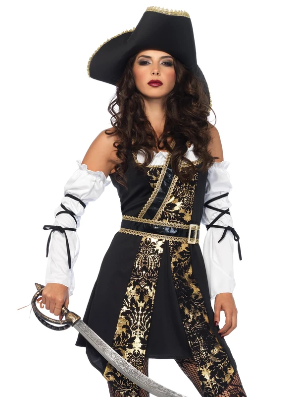 Leg Avenue 85563 "Black Sea Buccaneer Fancy Dress Costume (Medium, 4-Piece) - Image 1