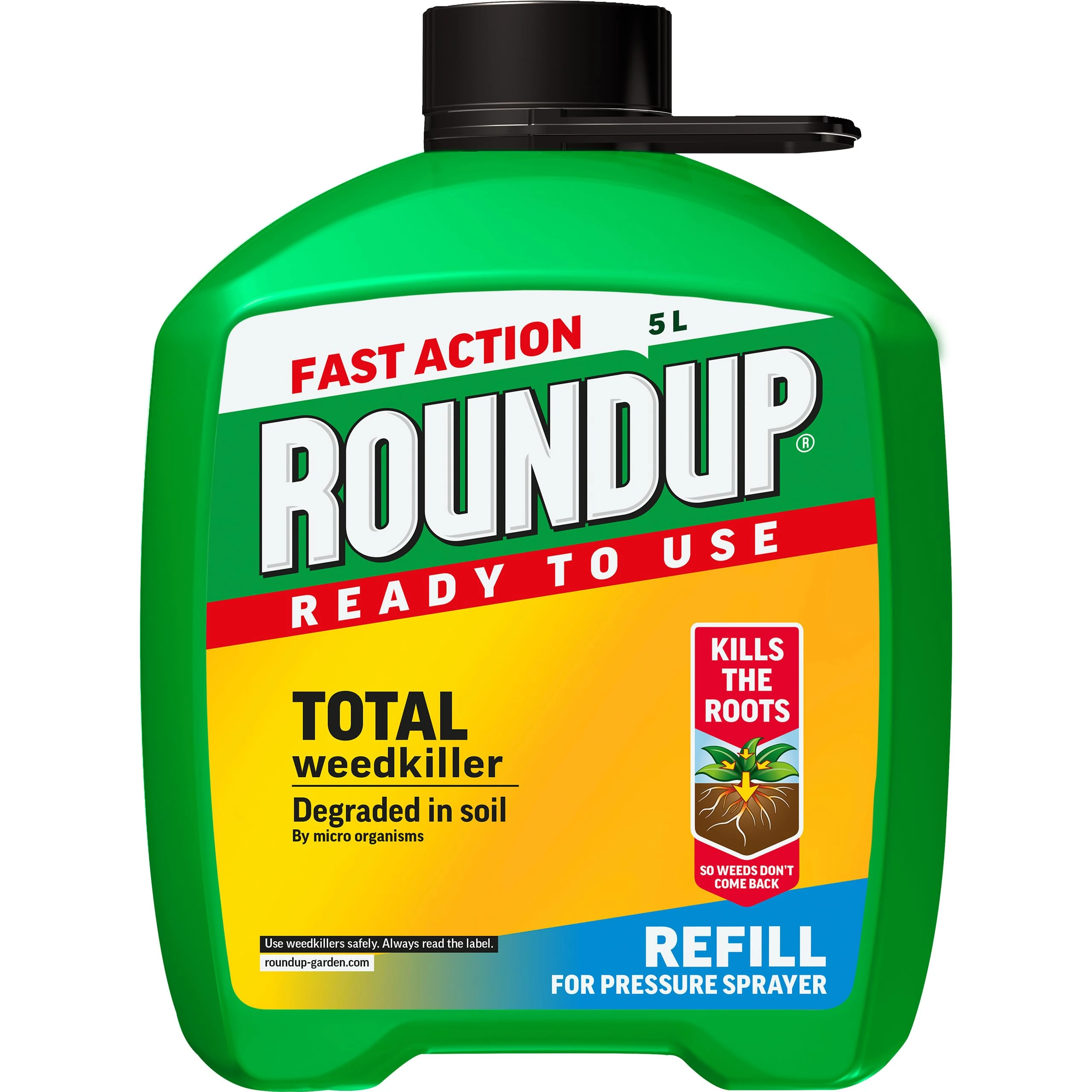 Roundup Fast Action Pump 'N Go Weed Killer 5L Refill, Clear, 112113
