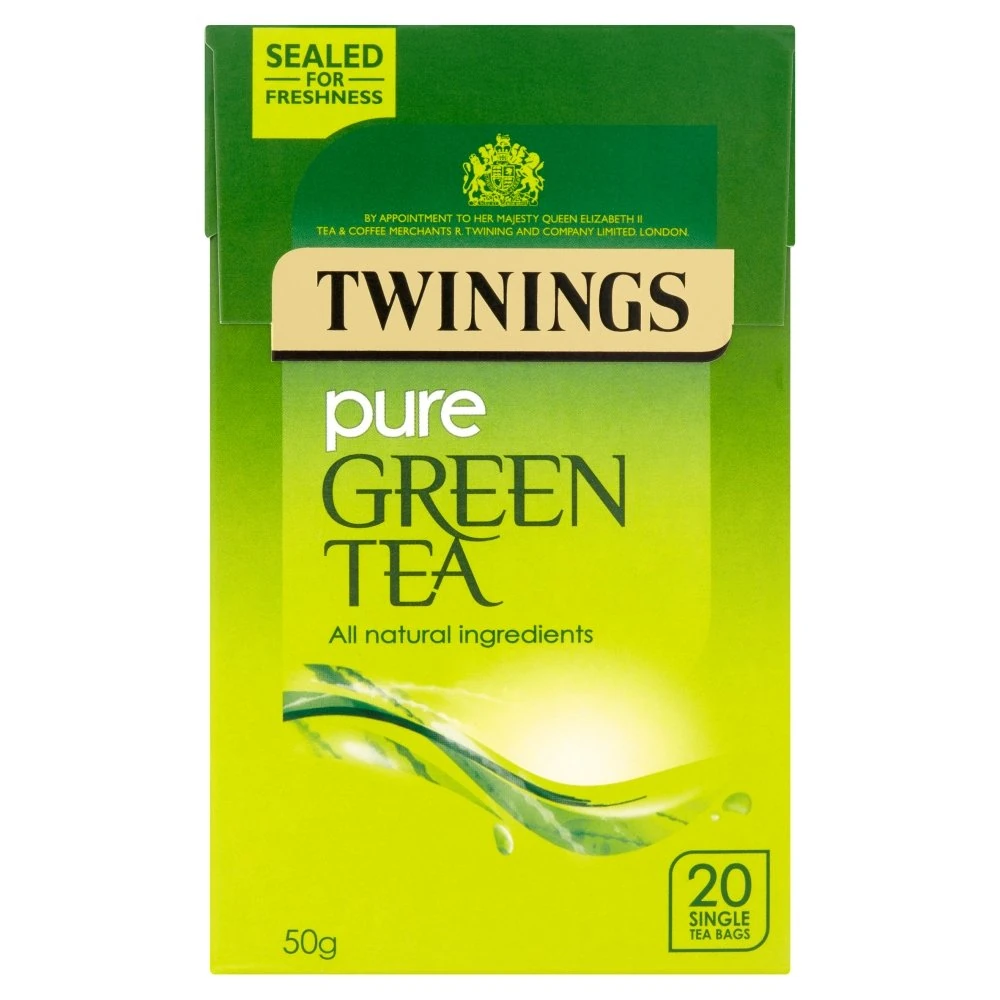 Twinings Pure Green Tea 20 Single Tea Bags, 50g