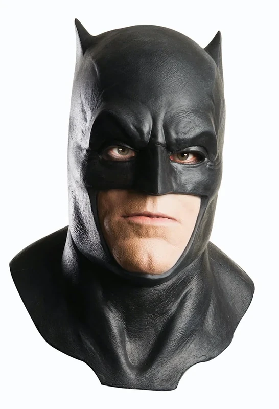 Rubies Adult Batman V Superman: Dawn of Justice Batman Foam Latex Mask With Cowl Costume Accessory, Black, One Size US, Black, One size