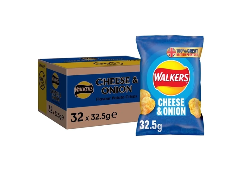 Walkers Cheese & Onion Crisps 32.5g (case of 32)