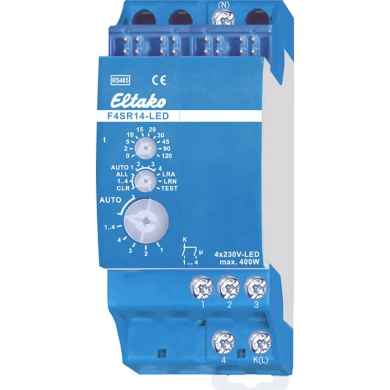 Eltako RS485 Bus Actuator 4-Channel Surge Switching Relay, Pack of 1, F4SR14-LEDFA250-GW