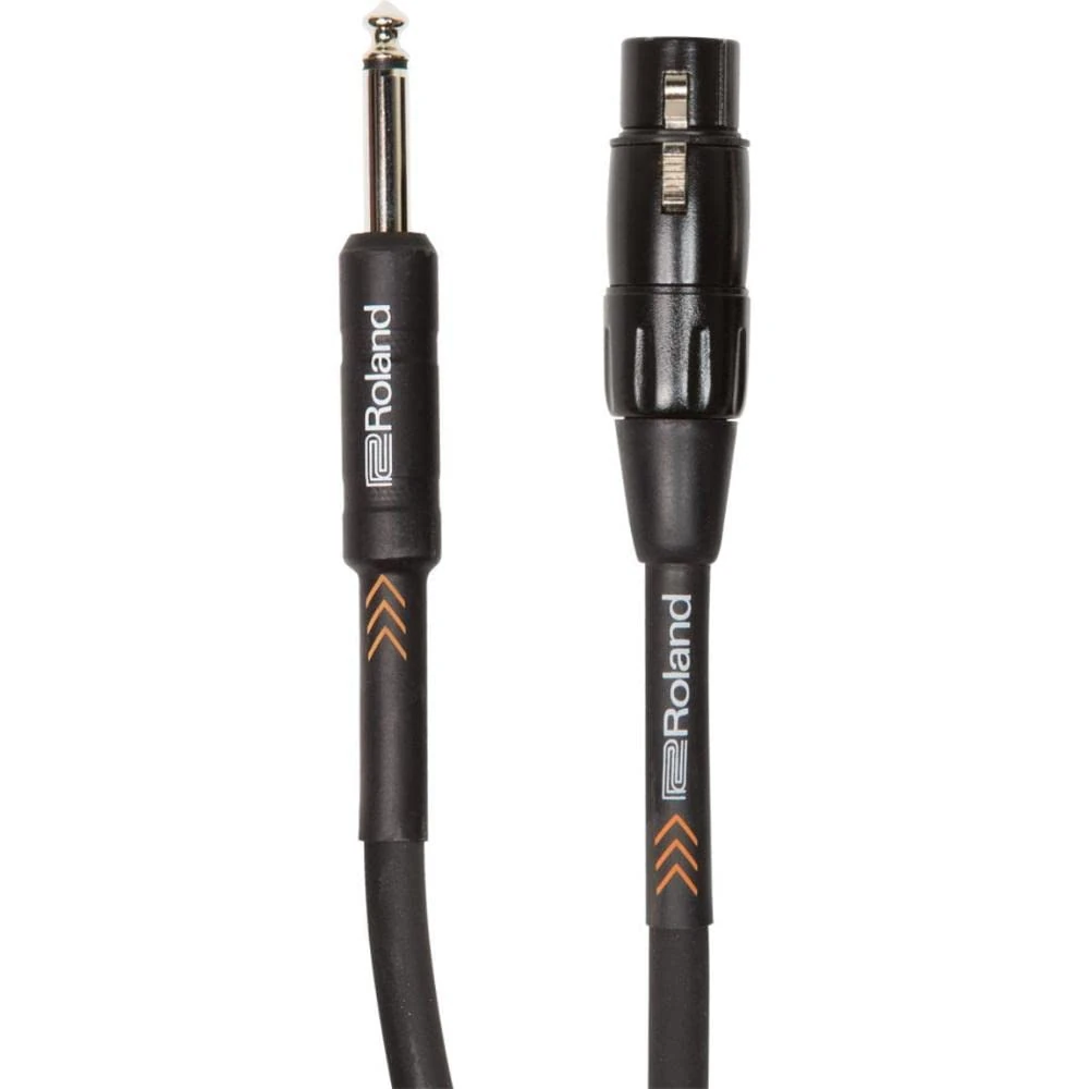 ROLAND Black Series Balanced Microphone Cable —Xlr To 1/4-Inch Connector, 20 Ft/3 M - Rmc-B20-Hiz