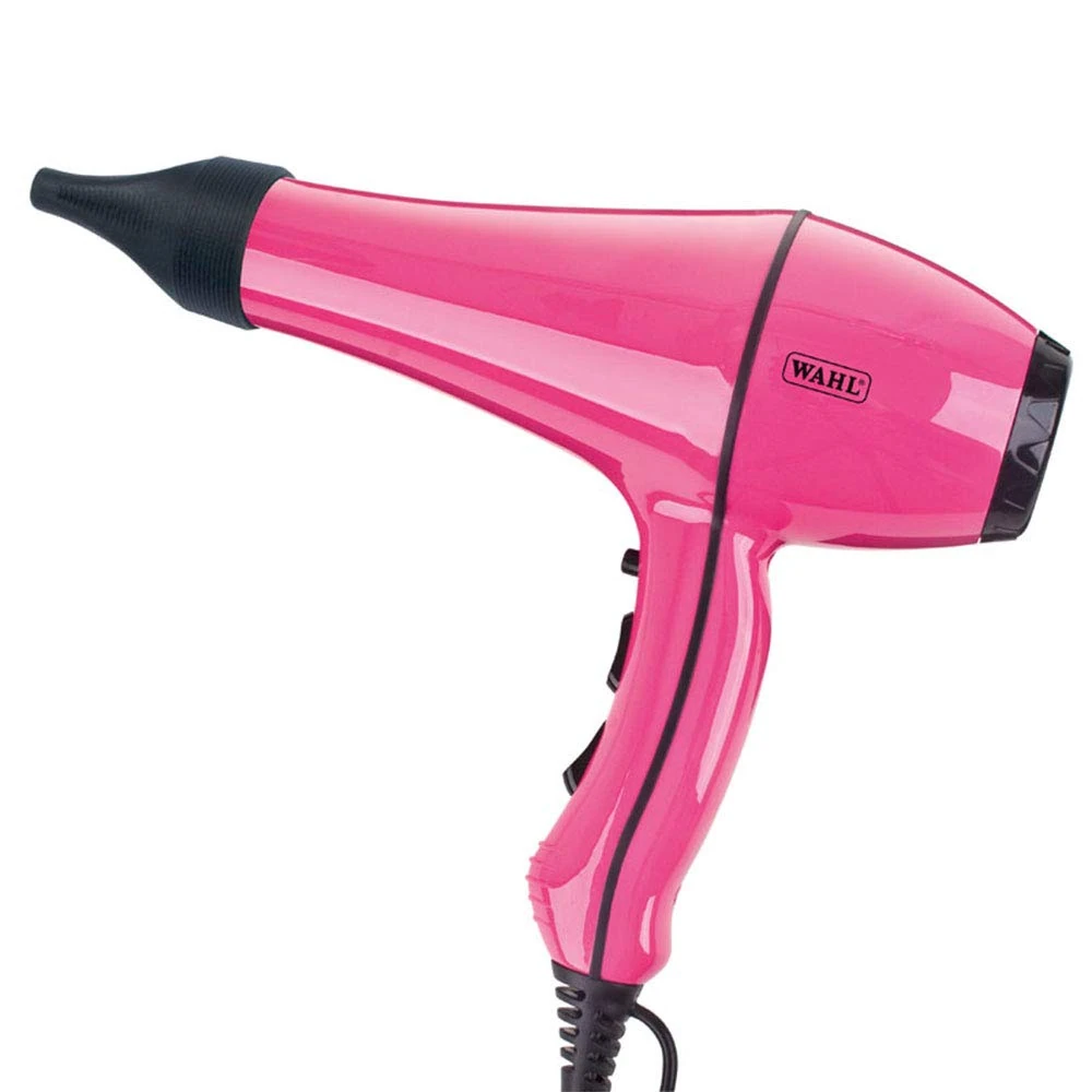 Wahl Powerdry, 2000W Hairdryer, Hair Dryers for Women, Reduces Static and Frizz, Tourmaline Coated Grille, Cool Shot Button, 3 Heat and 2 Speed Settings, Two Concentrator Nozzle, Pink