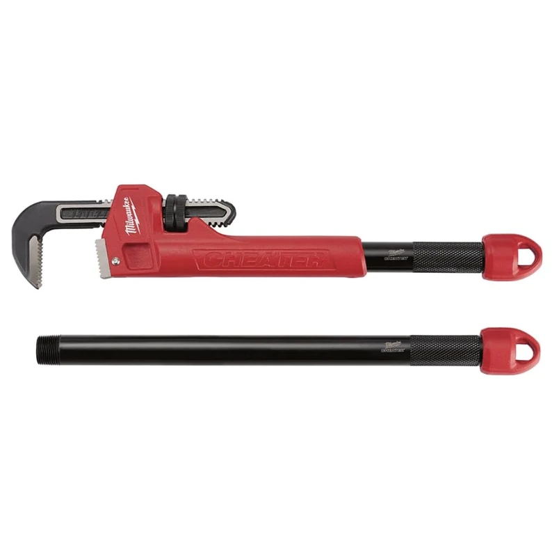 Milwaukee 48 22 7314 Cheater Adaptable Pipe Wrench - 3 Length Design - Red/Black