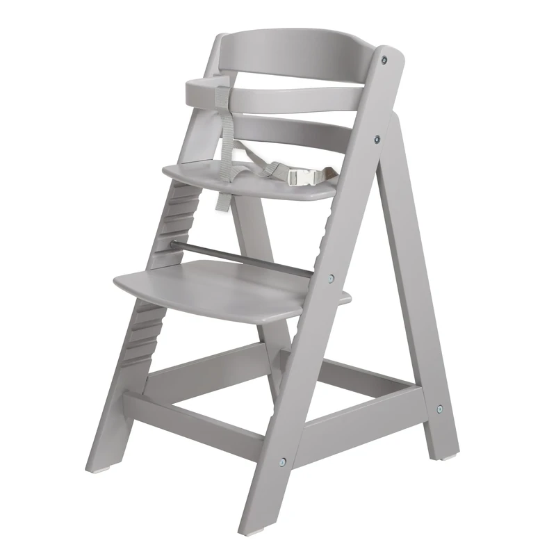 roba Wooden Adjustable Highchair Sit Up III - Grow-Along Chair For Babies and Children - From 6 Months Onwards - Grey / Taupe
