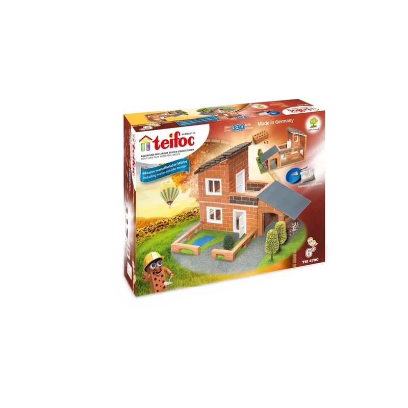 Teifoc 4700 Stone Blocks Villa with Garage, Multi Colour