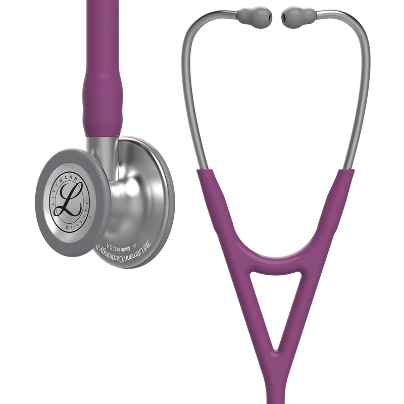 3M Littmann Cardiology IV Diagnostic Stethoscope, Standard-Finish Chestpiece, Plum Tube, Stainless Stem and Headset, 27 inch, 6156