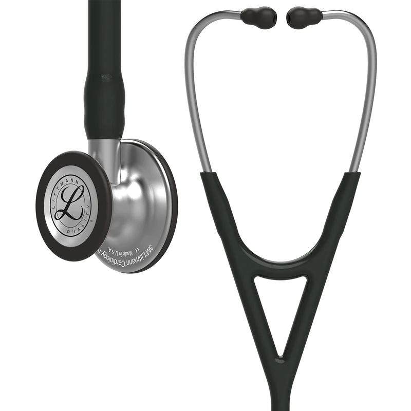 3M Littmann Cardiology IV Diagnostic Stethoscope, Standard-Finish Chestpiece, Black Tube, Stainless Stem and Headset, 27 inch, 6152