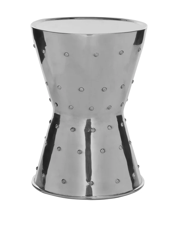 SAFAVIEH Decorative Stool Metal Stool, in Silver, 35 X 35 X 50