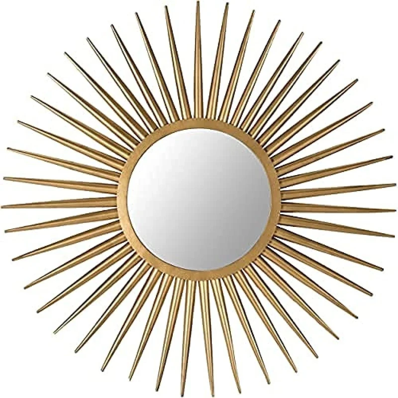 SAFAVIEH Decorative Hanging Wall Mirror for Living Room, Bedroom, Hallway, in Gold, 91 X 91 X 2.54