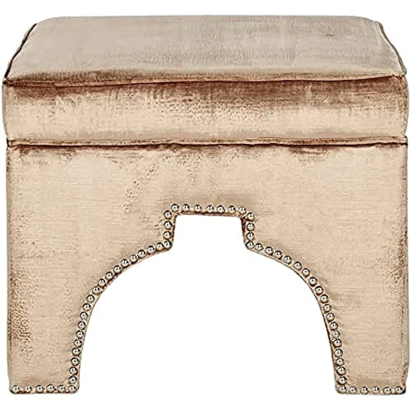 SAFAVIEH Upholstered Ottoman, in Mink, 55 X 55 X 45