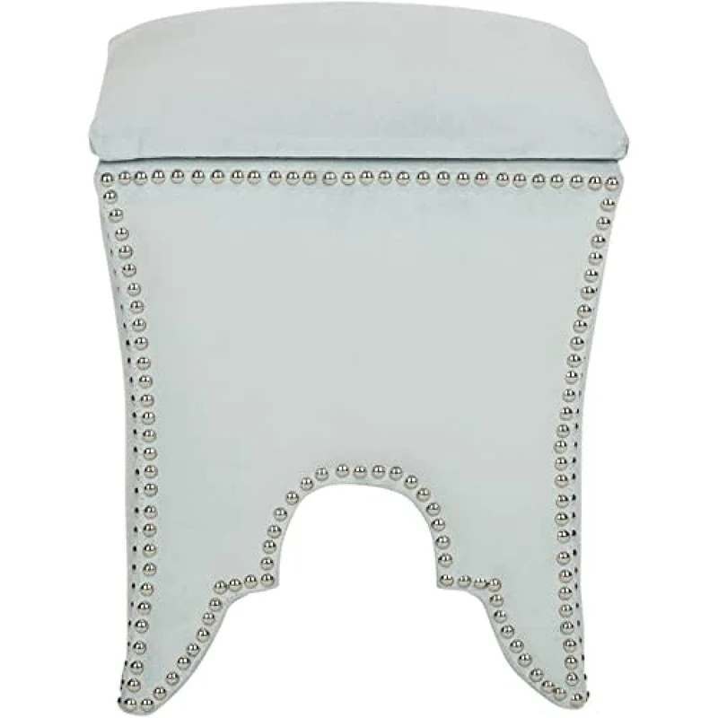 SAFAVIEH Upholstered Ottoman, in Silver Sage, 40 X 40 X 55