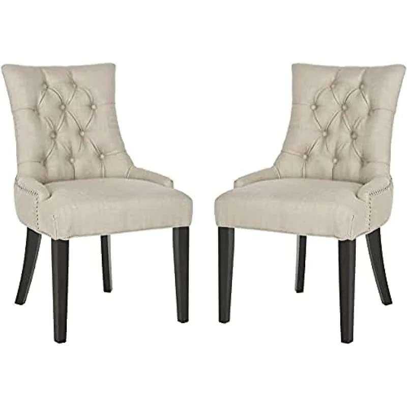 SAFAVIEH Set of 2 Wooden Dining Chairs, in Beige