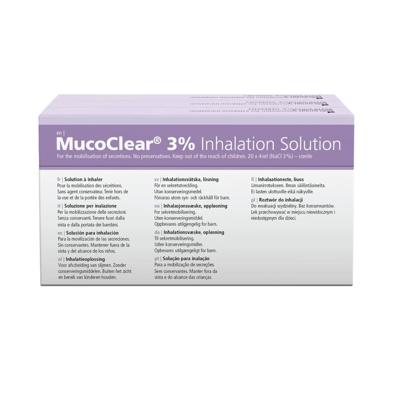 PARI MucoClear 3% Inhalation Solution – Pack of 60 – Mucus Relief & Easy Expectoration from Sinuses & Lungs – Sterile, Preservative Free – Suitable for All Ages