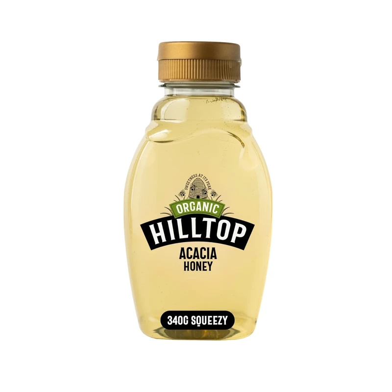 Hilltop Honey - Organic Acacia Honey - Squeezy Bottle - 340g
