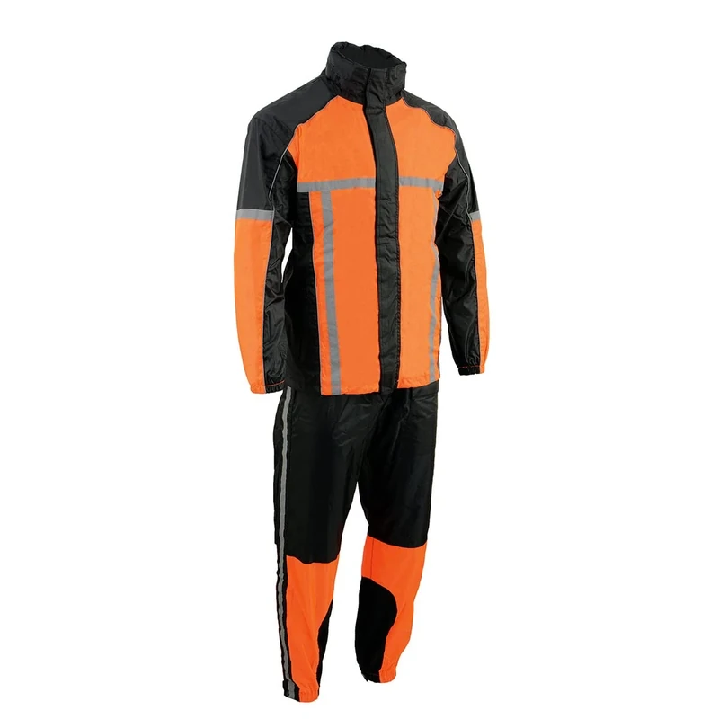 Milwaukee Performance Men's Water Resistant Rain Suit with Reflective Tape (Orange, XXX-Large)