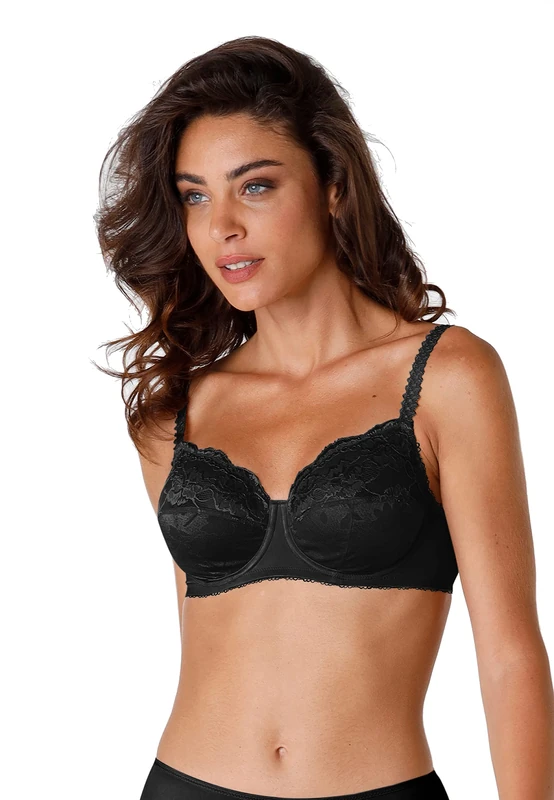 Lovable Women Reggiseno ferretto in pizzo Exuberance bra, black (004-NERO), 36D (Manufacturer Size: 4D)