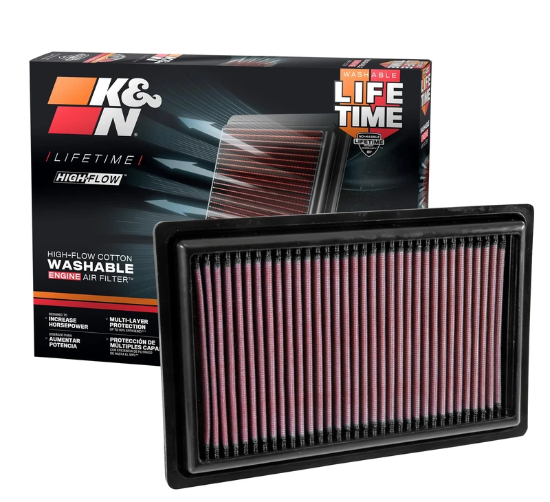 K&N Engine Air Filter: High Performance, Premium, Washable, Panel Filter: 2013-2019 (E300, GLC300, SLC180, SLC200, SLC300, C160, C180, C200, C250, C300, and other select models), 33-3034