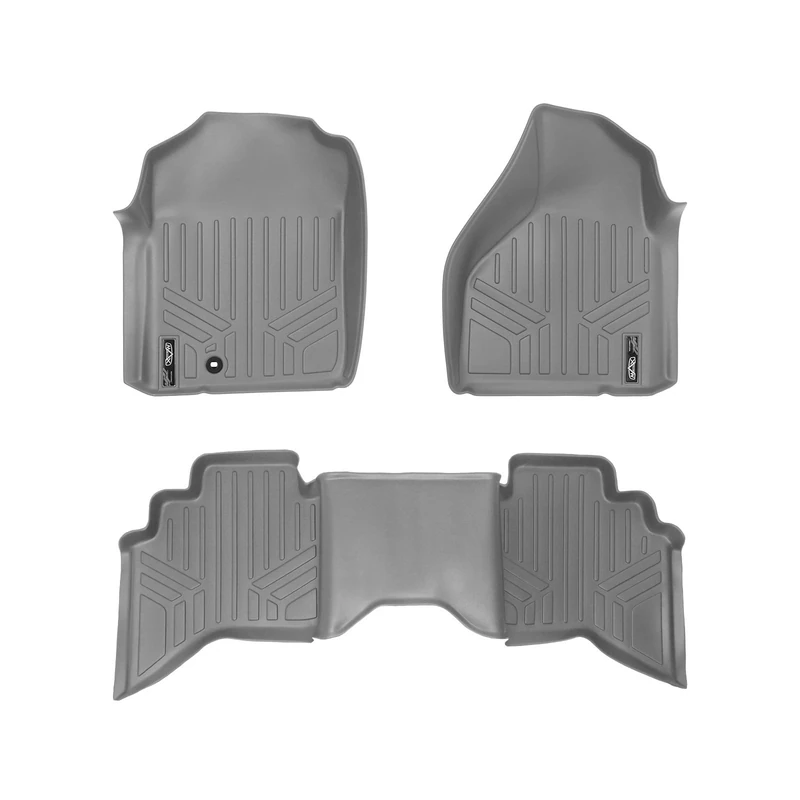 MAXLINER Floor Mats 2 Row Liner Set Grey for 2002-2008 Dodge Ram 1500 Quad Cab / 2003-2009 Ram 2500/3500 Quad Cab