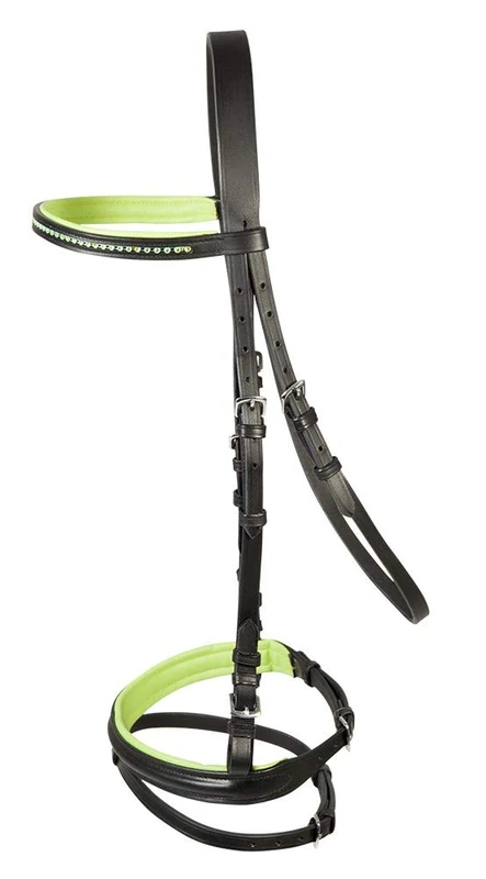PFIFF Staines Bridle Black/Green Pony