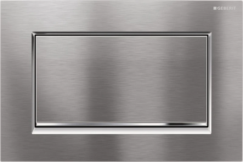 Geberit Sigma 30 115.893.KX.1 Flush Plate for Flush-Stop Flushing Screwable 1 Piece Brushed Chrome