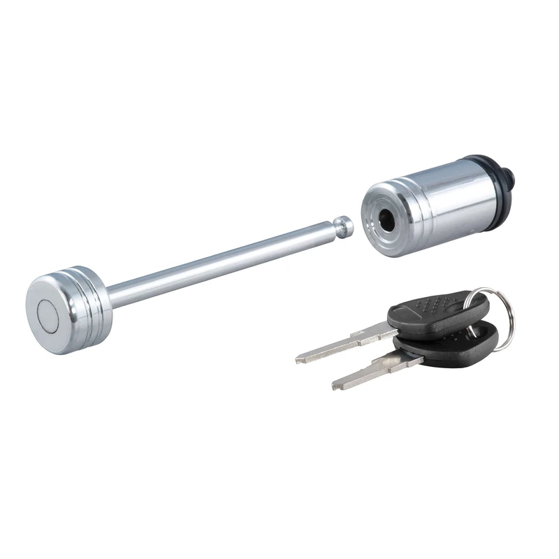 CURT 23523 Chrome Trailer Tongue Coupler Lock, 1/4-Inch Pin Diameter, Up to 3-3/8-Inch Span