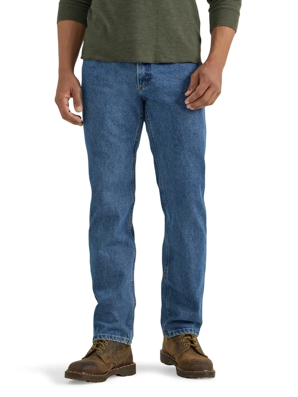 Wrangler Authentics Men's Authentics Mens Classic Regular-fit Jeans, Stonewash Dark, 28W 30L UK