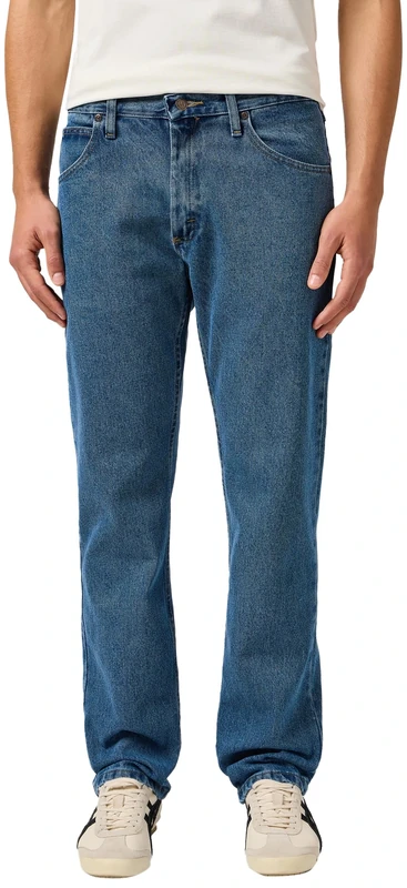 Wrangler Authentics Men's Authentics Mens Classic Regular-fit Jeans, Stonewash Dark, 36W 31L UK
