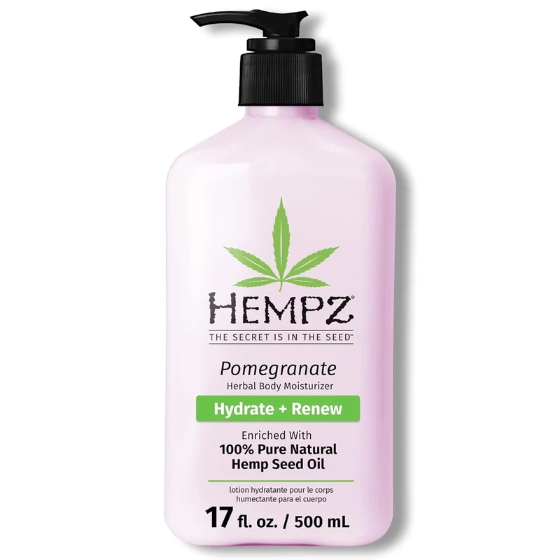 Hempz Natural Hemp Seed Oil Body Moisturiser Lotion Cream with Shea Butter and Ginseng 500ml/17 Fl.Oz - Pomegranate