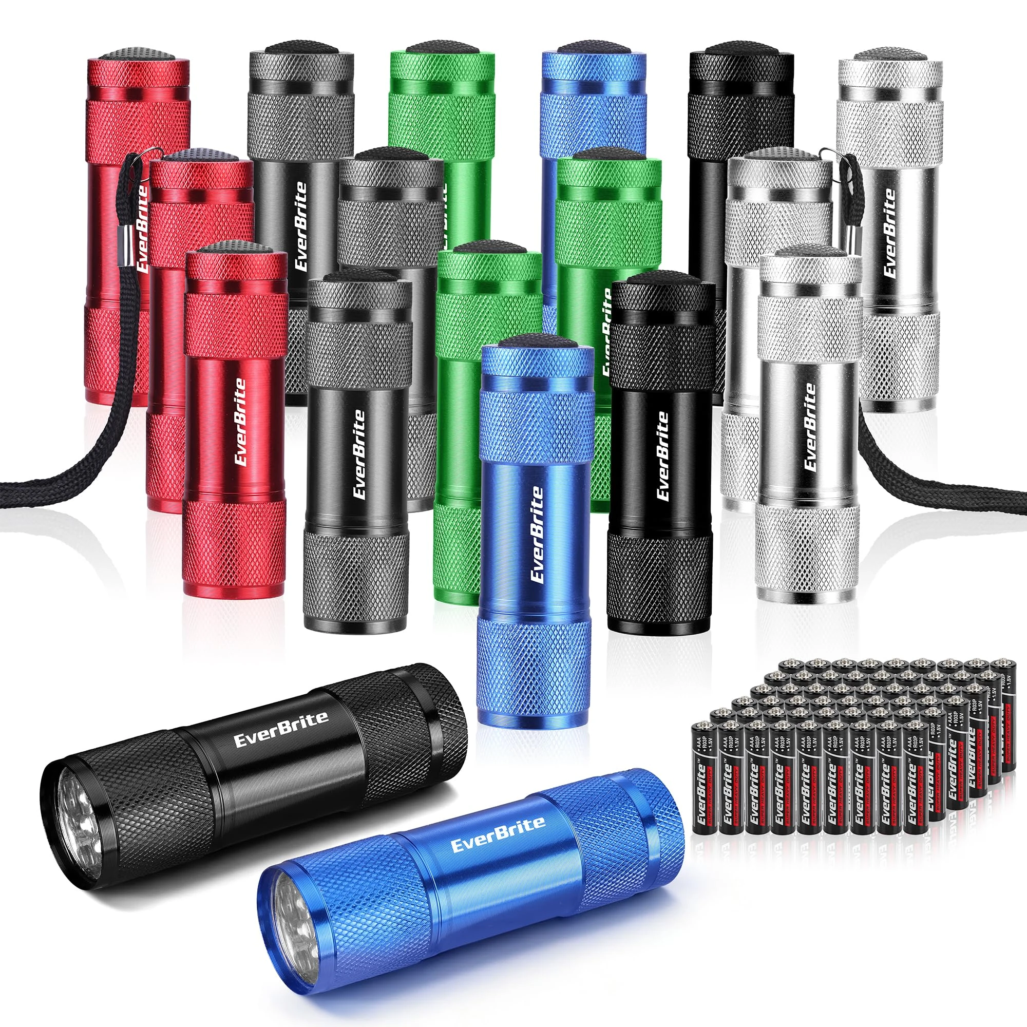 EverBrite 18-Pack LED Mini Pocket Torch, Small Keyring Torches Flashlight, Ideal for Camping Hiking Traveling Cycling Outdoors Party, Batteries Included
