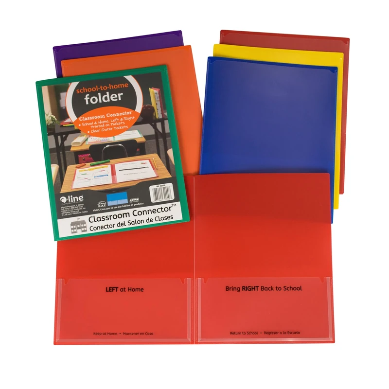 C-Line Classroom Connector School-to-Home Folders, Assorted Colors, 36 per Box (32000-36)