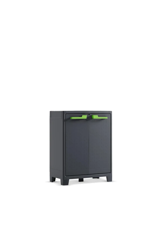 Keter Moby Low Indoor Garage Utility Multi purpose Cabinet - Graphite Grey