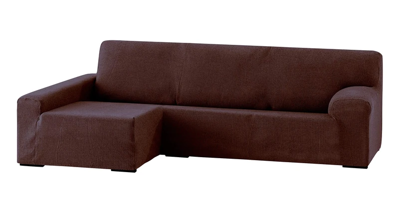 Eysa Dorian bielastic chaise longue left, front view, colour 7-brown, Chenille, 43 x 17 x 37 cm