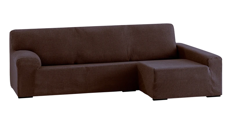 Eysa Dorian Bielastic Right Front View Chaise Longue Cover, Brown - Image 1