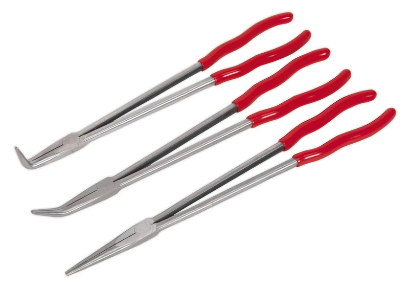 Sealey Ak8576 Needle Nose Pliers Set 3Pc Extra-Long 400Mm