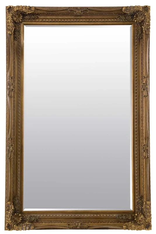 Carved Louis Gold Antique Style Large Leaner Mirror 124 x 185