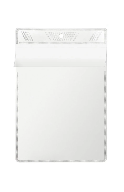 Veloflex 3306000 – Transparent Clear DIN A6, with Hasp Flap, Ideal for Hanging, Pack of 100