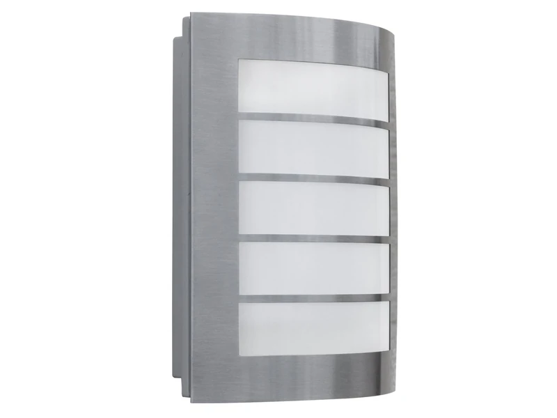 Eco Light ST5001 A+ Outdoor Wall Light, Steel, 8 Watts, Silver, 26.5 x 17.9 x 6.4 cm