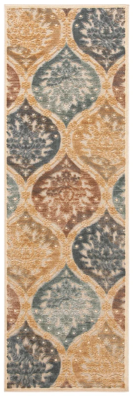 Safavieh Transitional Indoor Woven Rectangle Area Rug, Paradise Collection, PAR189, in Cream / Multi, 74 X 229 cm for Living Room, Bedroom or Any Indoor Space