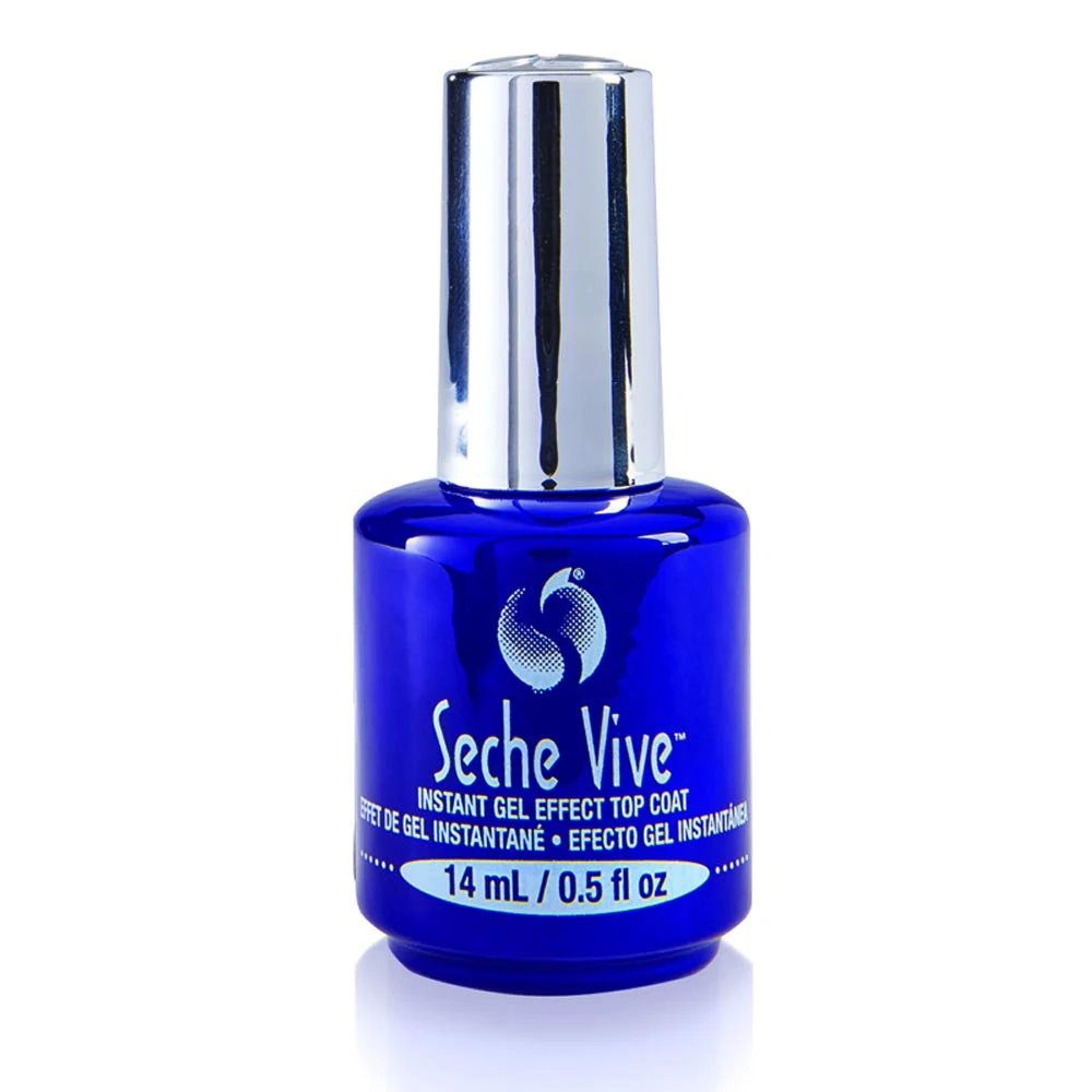 Seche Vive Instant Gel Effect Top Coat, Clear Nail Varnish for Glossy Finish, Fast-Drying Gel Polish Top Coat & Durable Nail Polish Topper for Long-Lasting Shine, No UV/LED Lamp Needed, 14 ml