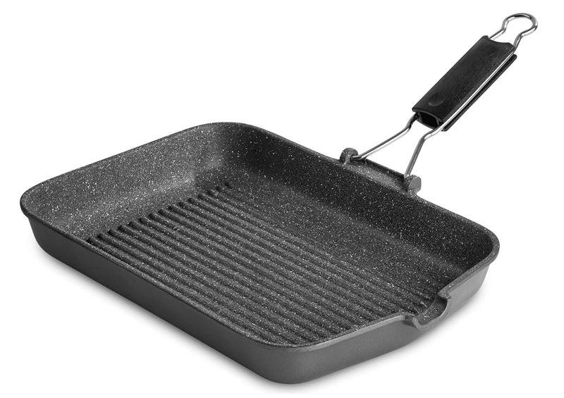 Lagostina Special non-stick grill, die-cast aluminum, gray, 24 x 36 cm