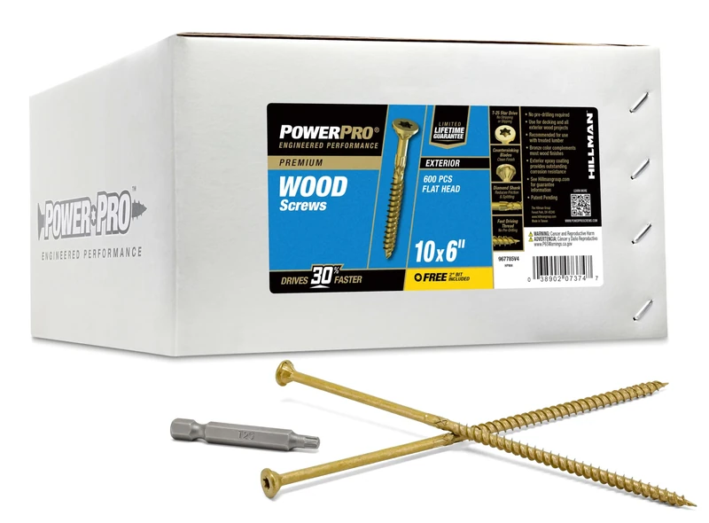 The Hillman Group 967785 Power Pro Exterior All Purpose Screw, 10" x 6"